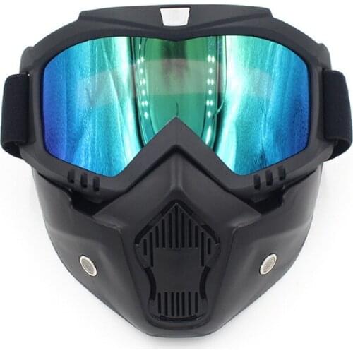 Detachable Modular Motorcycle Riding Bike Helmet Open Face Mask Shield Goggles