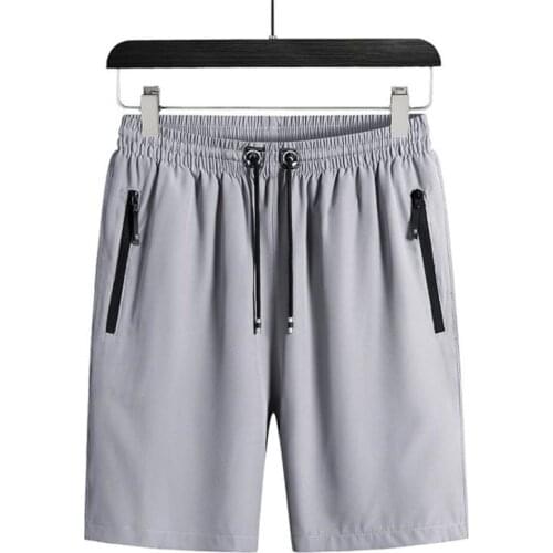 Summer New mens Casual Trend Loose quick-drying Shorts Ice Silk five-point Pants mens Zipper Sweatpants Large size 6XL 7XL 8XL