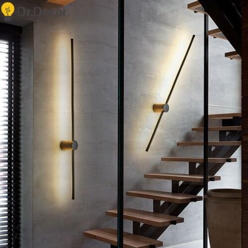 Nordic Simple Strip LED Wall Light Modern Loft Wandlamp Living Room Bedroom Decor Dimmable Wall Lamps Wall Sconce Light Fixtures