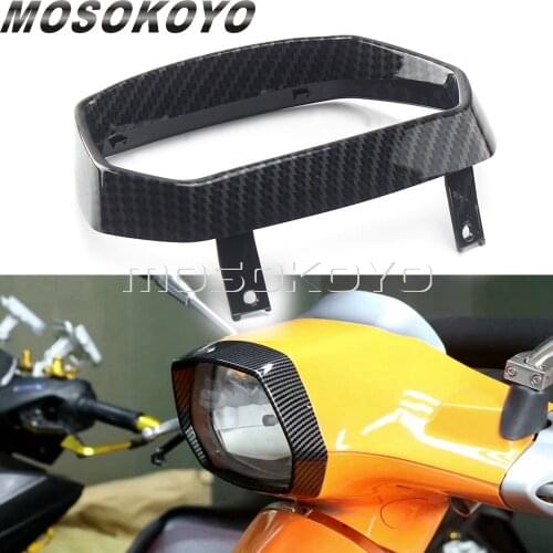 For VESPA 150 Sprint 2017-2020 Scooter Carbon Fiber Replaceable Front Headlight Headlamp Rim Cover Head Lamp Bezel Trim Guard