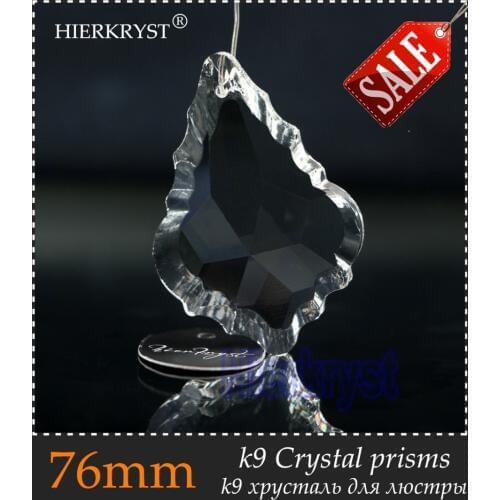 HIERKYST 5 pcs K9 Glass Crystals Prisms Pendants Chandeliers Parts Lustres Rainbow Lamp Lighting Hanging Drops 76mm 3" #2251-3A