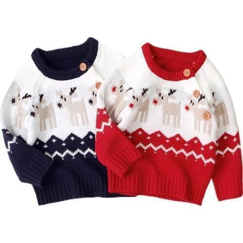 Newborn Christmas Sweater Knitted Baby Clothes Baby Boys Sweaters Deer Girls Cardigan Toddler Boy Sweater Kids Knitwear Jumper
