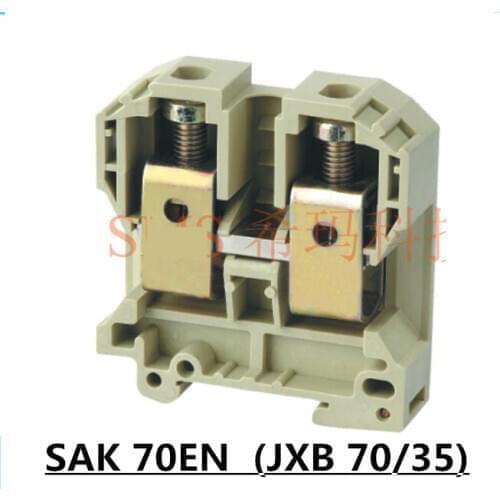 6 pcs/lot SAK 70EN Universal combined terminal blocks suit G and T type Din rail block JXB 70/35, Grey color