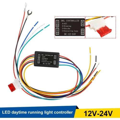 Universal 12-24V DRL Strobe Controller Flasher Module Daytime Running Light Controller Dimming Turn Signal Control Dropshipping