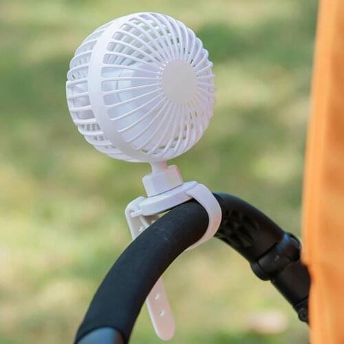 USB Rechargeable Fan with Comfortable Wrist Strap 3 Gears Adjustable Cooling Fan for Indoors Outdoors Baby Stroller Scooter
