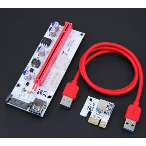 VER008S USB 3.0 PCI-E Riser 1X 4X 8X 16X GPU Extender Riser Card PCI Express USB 3.0 GPU Adapter SATA 15pin to 6 pin Power Cable