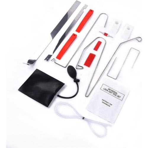 12Pcs Auto Repair Auxiliary Maintenance Tools Door Expander Car Door Maintenance Kits Emergency Open Unlock Tool Kit+Air Pump