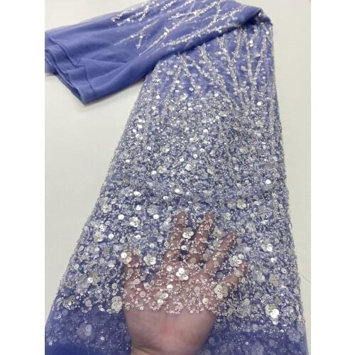 XIYA African Sequina Mesh Fabric 2021 High Quality Groom Lace Tulle For Wedding Parrty NI4951-1