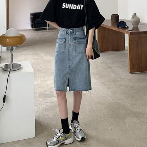 Fashion Denim New 2021 Womens Fit High Quality Tide mujer Female Shortskirt Summer solid Mom Streetwea Casual cute sweet girls