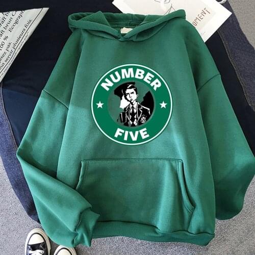 Hot TV series The Umbrella Academy Hooded New Harajuku Casual Unisex Streetwear Women Green Hoody Sweatshirts