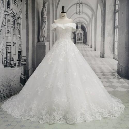 AmL 6845 wedding dress 2021 Bride white Party Long bridesmaids celebrity Simple robe Princess Elegant formal sukienka women