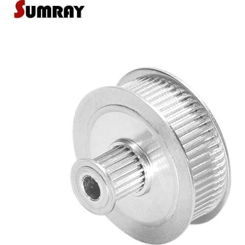 SUMRAY 2GT 20T 60T Dual Head Timing Pulley 6/8mm inner bore 7/11mm width Combined Gear Belt Pulley for Engraving Machine