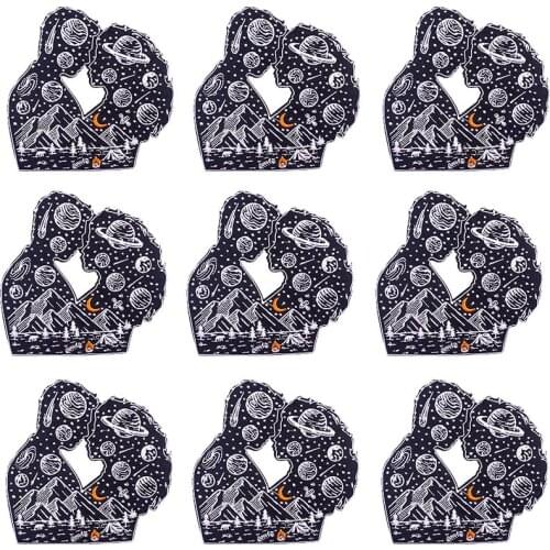 Pulaqi 10PCS Space Mountain Patch Wholesale Patch DIY Iron On Patches For Clothing Punk Cartoon Wholesale Dropship Custom Patch