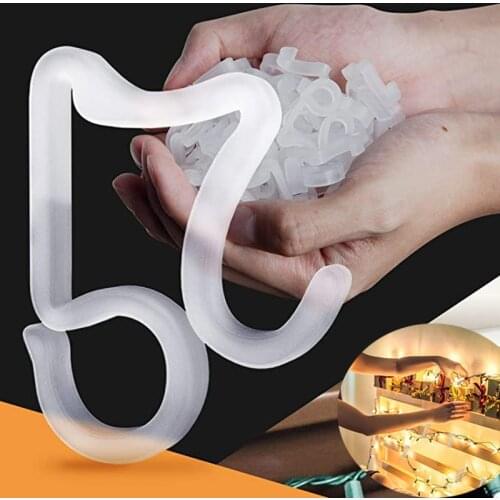 100PCS Christmas Tree Lantern Gift Hook S-shaped Small Lamp Hook Tree Lamp Hook Outdoor Decorative Lighting Lamp String Hook