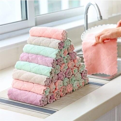 2 pieces of non-stick mimeograph dish cloth cleaning cloth super absorbent microfiber dish cloth kitchen cloth cleaning tool