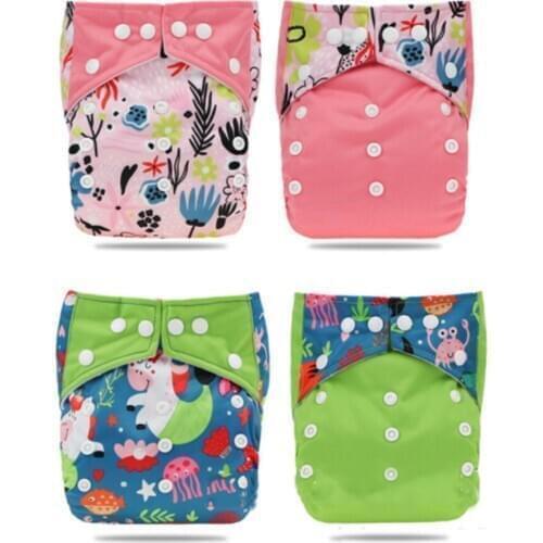 2020 New 2pcs/set Washable Eco-Friendly Cloth Diaper Adjustable Nappy Reusable Cloth Diapers Fit 0-2years 3-15kg baby
