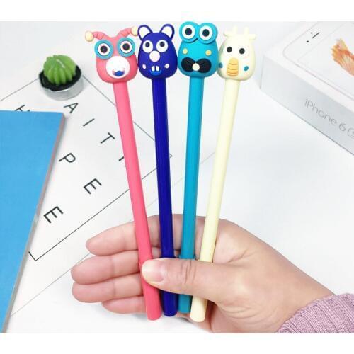 24 PCs Small Fresh Lovely Creative Stationery Girl Heart Signature Water Pen Cartoon Clown Neutral Pen Kawaii School Supplies