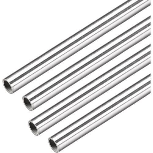 Uxcell 4Pcs 304 Stainless Steel Capillary Tube Tubing 7.2mm ID 8mm OD 300mm Length 0.4mm Wall