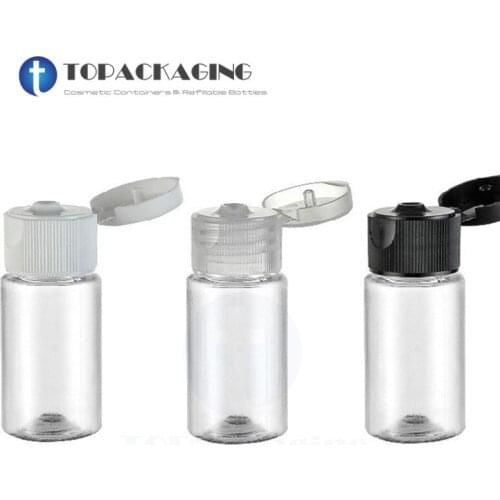 50 * 10ML Flip Screw Cap Bottle,Clear Plastic Cosmetic Container,Small Essential Oil Bottle,Empty Liquid Vials,Shampoo Bottle