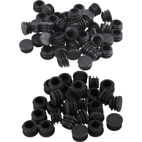 80Pcs Black Plastic Round Table Chair Leg Tube Pipe Insert End Cap, 50 Pcs 22Mm Dia & 30 Pcs 19Mm Dia