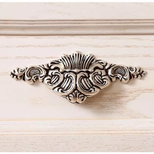 Free shipping2.5"European antique cabinet handle American retro silver wardrobe pulls Antique furniture pull Drawer knobs32/64mm