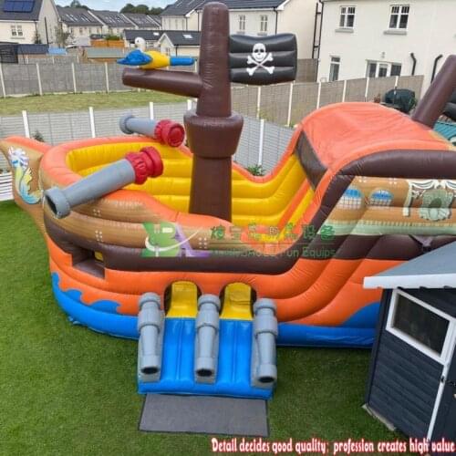 Childern Kingdom Inflatable Slide Toy Combo Boat Jumping Bouncy Castle Inflatable Pirate Ship Slide