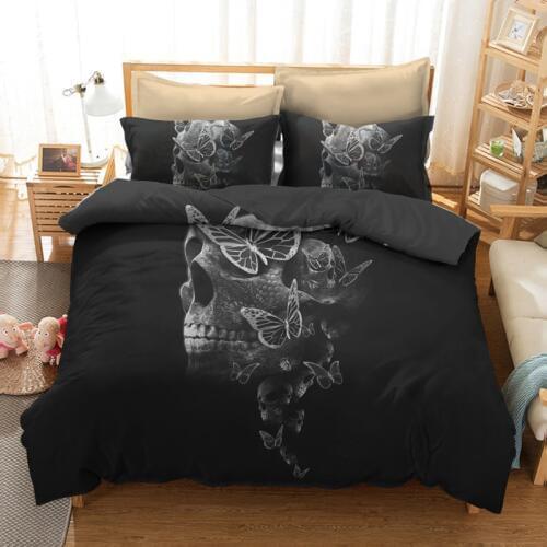Fanaijia 3d skull Bedding Sets for queen Size Flowers sugar skull duvet cover with pillowcase king Bed Digital Printing bedline