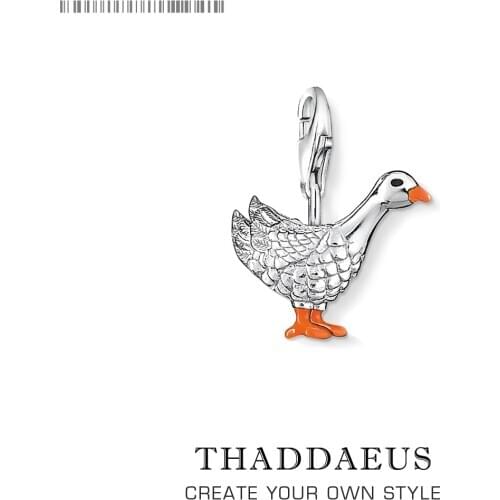 925 Sterling Silver Filigree Goose Charms Pendants For Jewelry Making Findings Bracelets Cute 2020 Handmade Accessories DIY