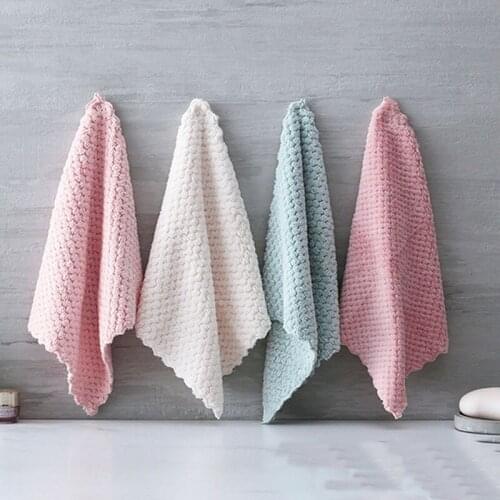 Kitchen Utensils Towel Anti-Grease Wiping Rag Super Absorbent Microfiber Cleaning Cloth Home Washing Dish Kitchen Cleaning Towel