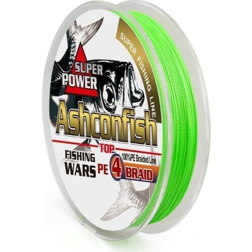 Ashconfish braided fishing line 4 strands 100M 300M saltwater fishing pe line 8-100LBS test spectra moss green grey multicolor