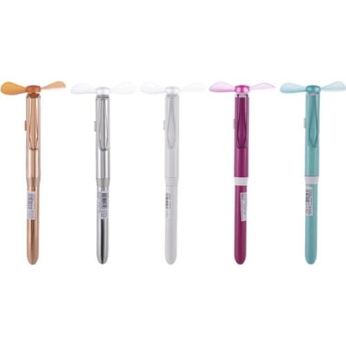 Metal Ballpoint Pen Mini Fan As Students Gift Portable Pocket 2 in 1 Handheld Pens Gifts SN960