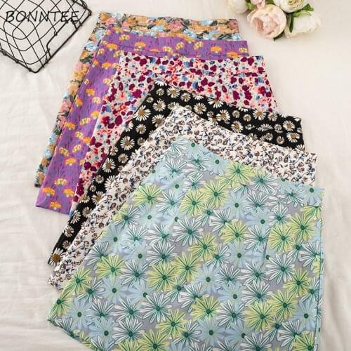 Summer Skirts Women Mini 6 Colors Floral Sexy Fashion High Waist Female Casual Cute Vocation Streetwear Simple All-match Chic