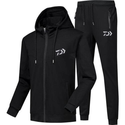 2019 DAWA Fishing Hooded Fishing Pants Jacket Windproof Coat Jacket Fishing Clothing DAIWA Trousers Fishing Coat Sports suit Set