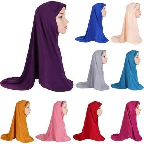 Muslim Women Amira Hijab Scarf Headscarf Wrap Islamic Shawl Arab Ramadan One Peice Full Cover Khimar Headwear Niqab Fashion