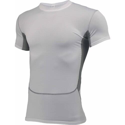 Men Compression Short Sleeve T-shirt Running Sport Tops Quick Dry Male Gym Fitness Shirts Bodybuilding Workout Summer Tee Shirt