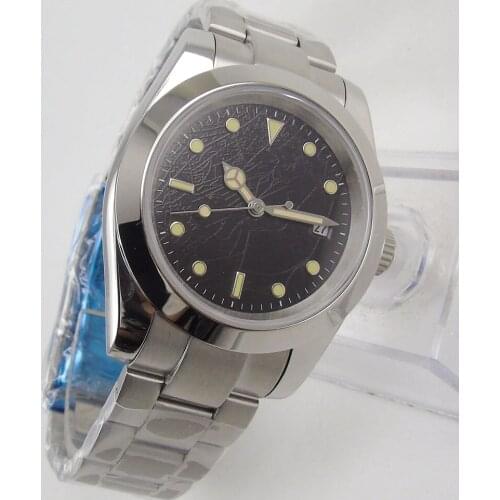 40mm Sterile Dial Sapphire Glass Date Bracelet MIYOTA 8215 Automatic Movement Mens Watch