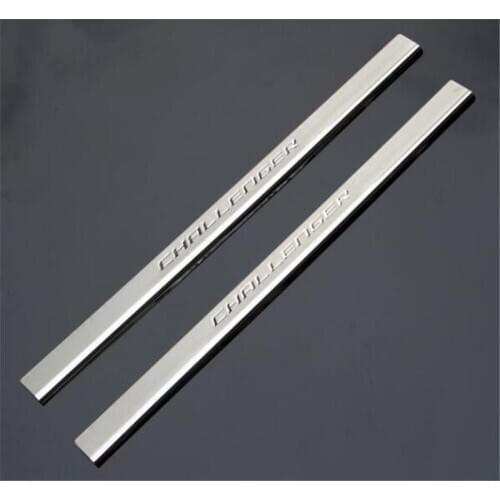 Stainless Steel Door Sill Scuff Plate Guard Sills Protector Trim For Dodge Challenger Charger