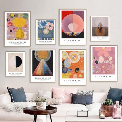 Wall Art Canvas Painting Color Abstract Flower Geometric Hilma af Klint Nordic Posters And Prints Wall Pictures For Living Room