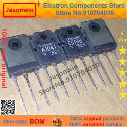 100% nuevo 25 unids/lote original Triode 2SA1941 2SC5189 pair A1941 C5189 TO-3P Transistor Amplifier tube
