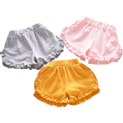 2021 Summer New Girls Shorts Childrens Casual Cotton Elastic Short Pants Baby Clothing 1-6Y Kids Fashion Candy Color Shorts