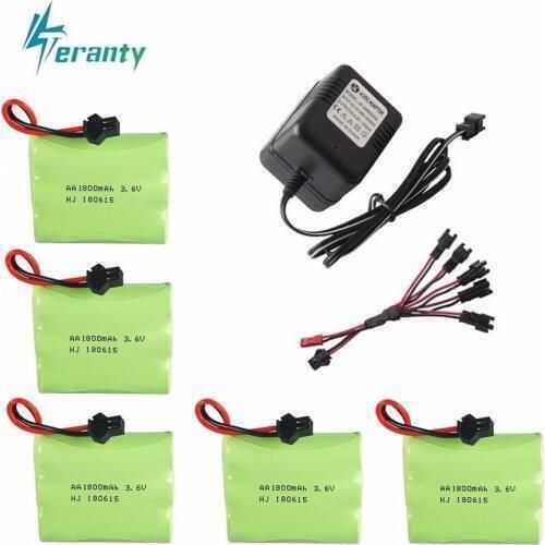 Upgrade 3.6v 1800mah NiMH Battery + charger For Rc Toys Cars Tanks Trucks Robot Gun Boat AA Ni-MH 3.6v Rechargeable Battery Pack