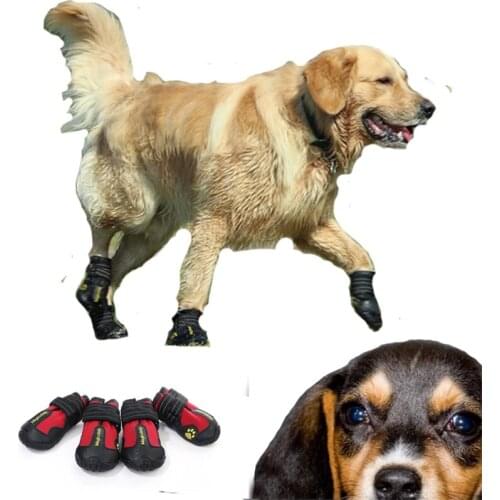 Pet Dog Shoes Waterproof Reflective Sport Mountain Wearable Shoes For Dogs Winter Anti-Slip Snow Rain Boots For Medium Large Dog