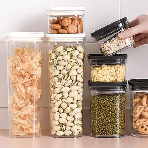 Transparent Airtight Tank Kitchen Storage Food Storage Containers Organization Plastic Box Household Grain Storage Boxes