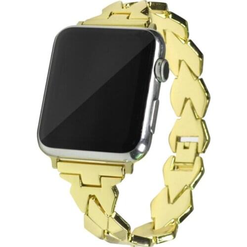Stylish pattern belt For Apple Watch SE band 44 42 Stainless Steel Bracelet wristband Buckle Strap 38mm 40mm series 6 5/4/3/2/1