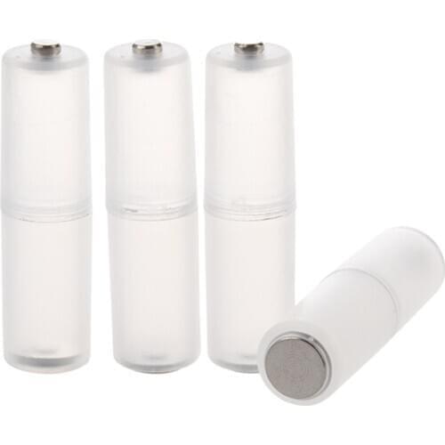 Retail SODIAL(R) 4 Pcs AAA to AA Battery Cell Converter Adaptor Cylindrical Case Holder