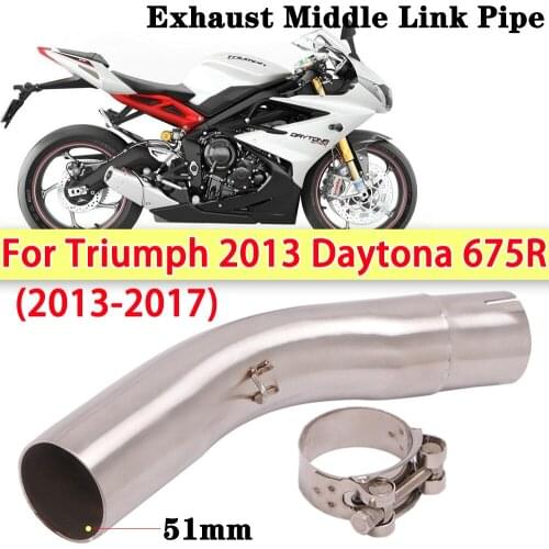 51mm Motorcycle Middle Link Pipe Slip on for Triumph 2013 Daytona 675R 2013 - 2017 Escape Moto Modified Mid Connection Tube