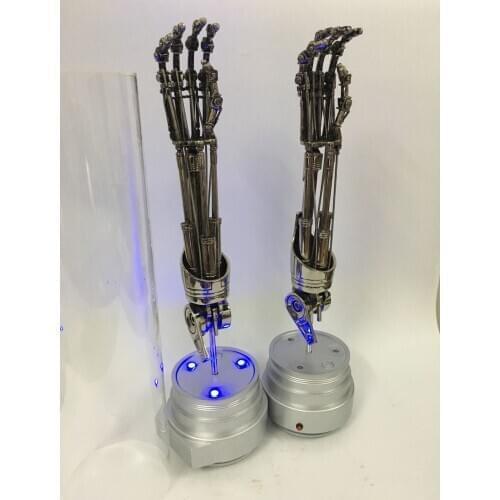 1:1 Scale Terminator T800 Arm plating skull standard electroplate resin edition of hand model Collectible Model home decorations