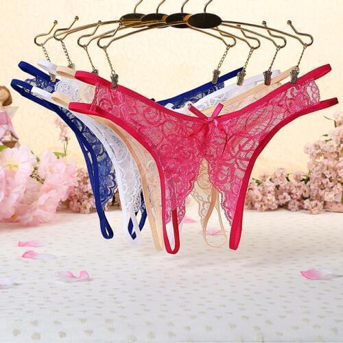 2019 New Sexy Lace Panties Women Fashion Cozy Lingerie Tempting Pretty Briefs Cotton Low Waist Thong Plus Size Underwear