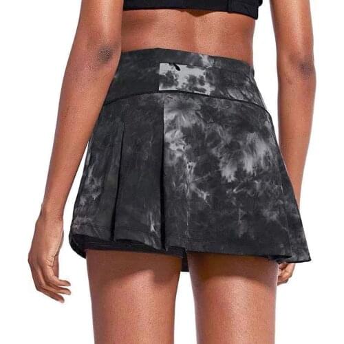 2021 Women Sports Tennis Dance Fitness Quick Drying Solid Female Tennis Running Skort Skirt Active Athletic Yoga Fitness Skirts