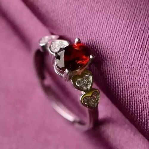 Natural Magnesium Aluminum Garnet Oval S925 Sterling Silver Love Ring is Simple and Elegant for Women Free Shipping